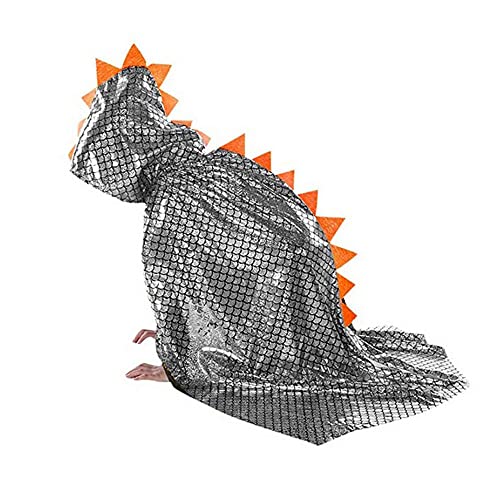 Niooce Dinosaurier Umhang Drachen Kostüm für Fancy Dress Party Favor Geschenke Silber von Niooce