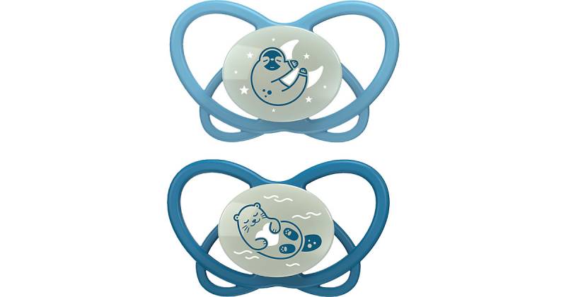 "nip® first moments Schnuller ""My Butterfly Night"" 5-18 Monate, blau" Gr. 2 von Nip