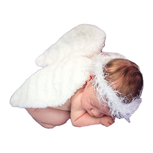 Nishine 2 PACK Weiß Neugeborene Fuzzy Feder Engel Flügel Für Baby Cosplay Mädchen Kostüm Fotografie(Engelsring) von Nishine