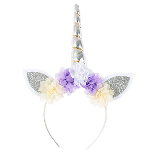 Nishine Einhorn Horn Stirnband für Baby Mädchen und Kinder, Silber, Einhorn-Costume-Headband, Frauen, Geburtstag, Party, Cosplay, Tiara, Haarband Nishine Einhorn Horn Stirnband für Baby Mädchen und Kinder, Silber, Einhorn-Costume-Headband, Frauen, Geburtstag, Party, Cosplay, Tiara, Haarband von Nishine