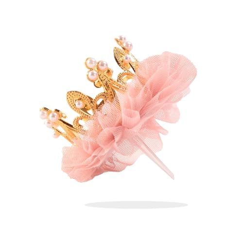 Nishine Vintage-Kronen-Kuchenaufsatz, Mini-Baby-Prinzessinnen-Netz-Krone, Tiara für Geburtstagsparty, Dekoration (Gold) von Nishine