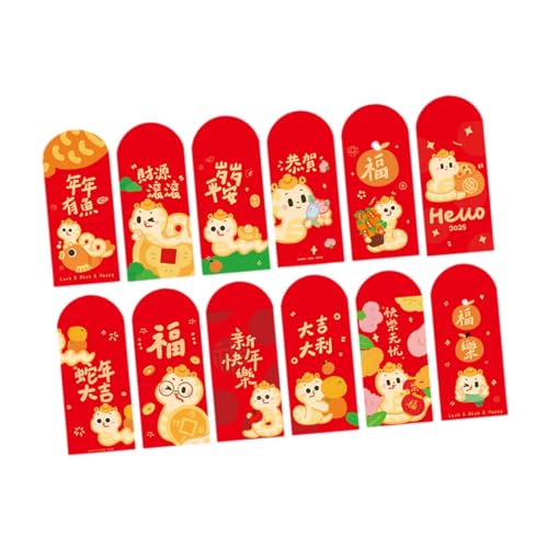 Nishiyuenyi 12 Stück rote Umschläge zum chinesischen Neujahr 2025, Schlangenpakete, Feier, Dekoration, Festival, Urlaub, Geschenk, Hong Bao, mit Schlangen-Aufdruck Nishiyuenyi 12 Stück rote Umschläge zum chinesischen Neujahr 2025, Schlangenpakete, Feier, Dekoration, Festival, Urlaub, Geschenk, Hong Bao, mit Schlangen-Aufdruck von Nishiyuenyi