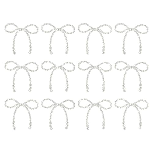 Nishiyuenyi 12x Kuchen Topper Imitation Perle Bogen Knoten Multifunktions DIY Kuchen Dekorieren von Nishiyuenyi