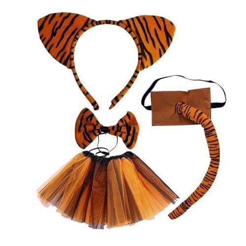 Nishiyuenyi 2 X Halloween Tiger Kostüm, Stirnband mit Ohren, Cosplay, Fliege, Schwanz, Haarreif für Partygeschenke, Kostümparty, Karneval, Maskerade Nishiyuenyi 2 X Halloween Tiger Kostüm, Stirnband mit Ohren, Cosplay, Fliege, Schwanz, Haarreif für Partygeschenke, Kostümparty, Karneval, Maskerade von Nishiyuenyi