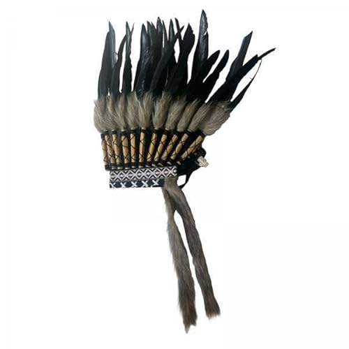 Nishiyuenyi 2 X Indianerhut, Kopfbedeckung, Federkopfschmuck, Kostüm, Herren/Damen, Stirnband, Kopfbedeckung für Kostüm, Maskerade, Halloween, Show, Cosplay von Nishiyuenyi