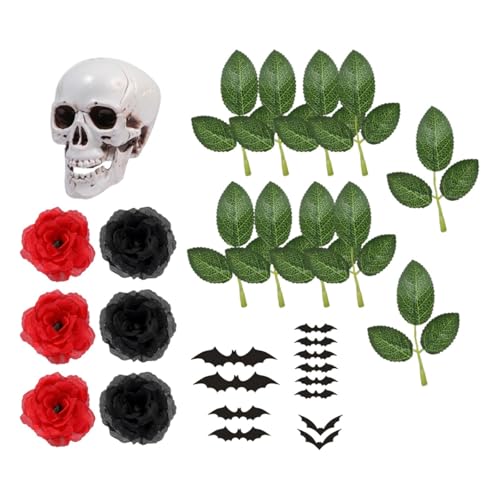 Nishiyuenyi 29 Stück Halloween Kuchendekorationen, Rote Und Schwarze Rosen für Jubiläen von Nishiyuenyi