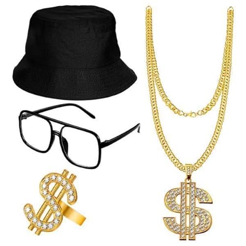 Nishiyuenyi 2xHip Hop Kostüm Kit Rapper Anhänger Outfits Accs für Party Liefert Cosplay Nishiyuenyi 2xHip Hop Kostüm Kit Rapper Anhänger Outfits Accs für Party Liefert Cosplay von Nishiyuenyi