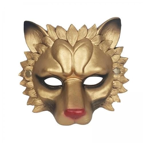 Nishiyuenyi 2xLöwenmaske Halbgesichtsmaske PU Schaum Neuheit für Halloween Karnevalsparty für Erwachsene Golden Nishiyuenyi 2xLöwenmaske Halbgesichtsmaske PU Schaum Neuheit für Halloween Karnevalsparty für Erwachsene Golden von Nishiyuenyi