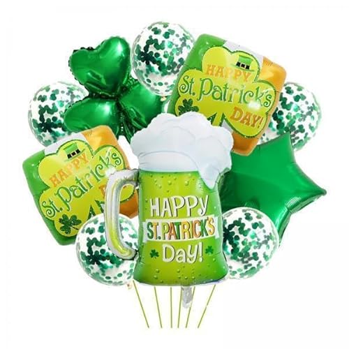 Nishiyuenyi 3 X 11 Stück St. Patrick's Day Luftballons, Partydekorationen, Neuartige Aluminiumfolien Luftballons für, Festival, Partygeschenke Nishiyuenyi 3 X 11 Stück St. Patrick's Day Luftballons, Partydekorationen, Neuartige Aluminiumfolien Luftballons für, Festival, Partygeschenke von Nishiyuenyi
