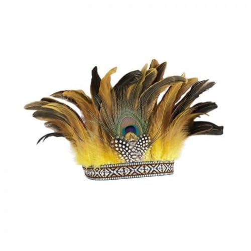 Nishiyuenyi 3 X Federkopfschmuck, Stirnband, Foto Requisiten, Kopfbedeckung, Haarband, Kopfbedeckung, Amerikanischer Häuptling, Indianerhut für Burlesque, Cosplay von Nishiyuenyi