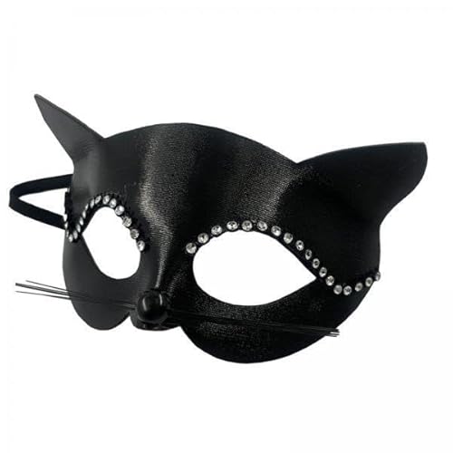 Nishiyuenyi 3 X Schwarze Katzenmaske für Damen, Halbmaske, Zart mit Schnurrhaaren, Elegante Maskenballmaske für Kostümshows, Karnevals Und Bühnenauftritte, Kostü Nishiyuenyi 3 X Schwarze Katzenmaske für Damen, Halbmaske, Zart mit Schnurrhaaren, Elegante Maskenballmaske für Kostümshows, Karnevals Und Bühnenauftritte, Kostü von Nishiyuenyi