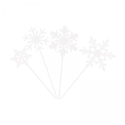 Nishiyuenyi 4 X 4 Stück Glitzernde Schneeflocken Cupcake Topper für Weihnachten, Geburtstag, Party, Kuchen, Weiß Nishiyuenyi 4 X 4 Stück Glitzernde Schneeflocken Cupcake Topper für Weihnachten, Geburtstag, Party, Kuchen, Weiß von Nishiyuenyi