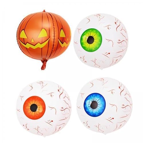 Nishiyuenyi 4 X Halloween Aufblasbare Augäpfel Gruselige Ballon Requisiten Horror Spielzeug Gruselige Augäpfel Gruseliger Blutunterlaufener für Festival von Nishiyuenyi