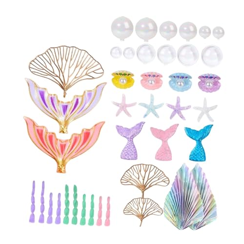 Nishiyuenyi 40Pcs Meerjungfrau Kuchen Topper Backen Werkzeug Elegante unter Die Meer Kuchen Dekor für von Nishiyuenyi