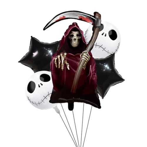Nishiyuenyi 5 Halloween-Luftballons für Feiern, Aluminiumfolie, Dekoration für Innenräume, Style C von Nishiyuenyi