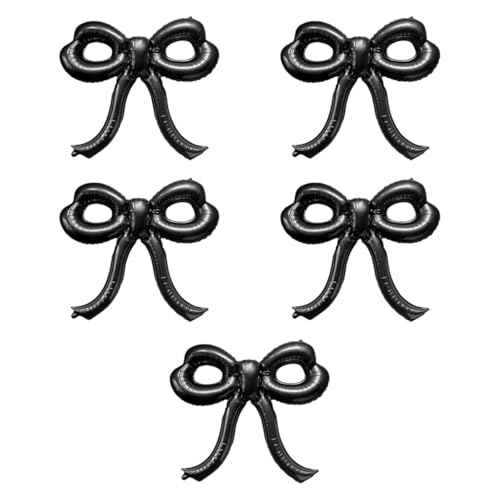 Nishiyuenyi 5x Bowballons Luftballons aus Aluminiumfolie für Geburtstagsfeier und Hochzeitsanlässe, Schwarz von Nishiyuenyi