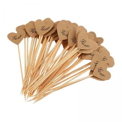 Nishiyuenyi 6x50x Cupcake Topper Aus Kraftpapier in Herzform, Cupcake Picks, Rustikales Süßes Liebesthema, Vintage Kuchen Pick, Picks für Verlobung, Valent Nishiyuenyi 6x50x Cupcake Topper Aus Kraftpapier in Herzform, Cupcake Picks, Rustikales Süßes Liebesthema, Vintage Kuchen Pick, Picks für Verlobung, Valent von Nishiyuenyi