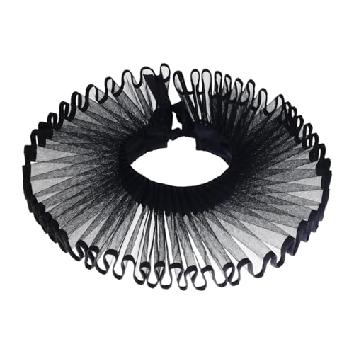 Nishiyuenyi Elisabethanisches Clown-Kostüm-Accessoire mit Halsrüsche für Halloween-Partys, Schwarz Nishiyuenyi Elisabethanisches Clown-Kostüm-Accessoire mit Halsrüsche für Halloween-Partys, Schwarz von Nishiyuenyi