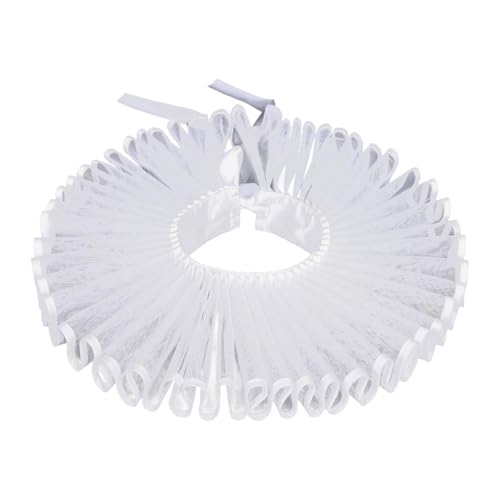 Nishiyuenyi Elisabethanisches Clown-Kostüm-Accessoire mit Halsrüsche für Halloween-Partys, Weiß Nishiyuenyi Elisabethanisches Clown-Kostüm-Accessoire mit Halsrüsche für Halloween-Partys, Weiß von Nishiyuenyi