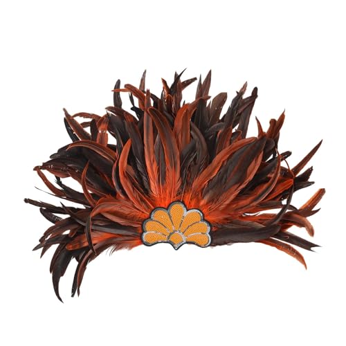 Nishiyuenyi Feder Kopfschmuck für Damen, Stirnband für Karneval und Cosplay, Orange Nishiyuenyi Feder Kopfschmuck für Damen, Stirnband für Karneval und Cosplay, Orange von Nishiyuenyi