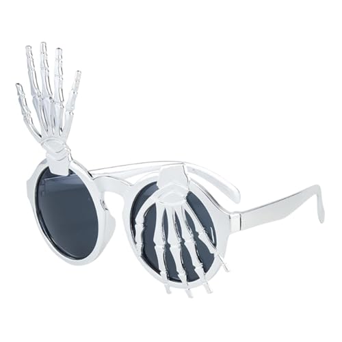 Nishiyuenyi Halloween Brille Lustige Party Brillen Verkleidungsaccessoire Leicht Und Bequem für Kostümpartys Feste Und Dekoration, Silber von Nishiyuenyi