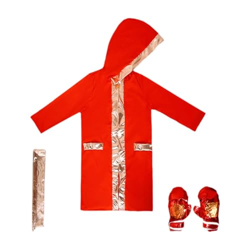 Nishiyuenyi Halloween Kinder Boxkostüm Als Geburtstagsgeschenk, Vielseitiges Rollenspiel Outfit, Red Gold L to XL Nishiyuenyi Halloween Kinder Boxkostüm Als Geburtstagsgeschenk, Vielseitiges Rollenspiel Outfit, Red Gold L to XL von Nishiyuenyi