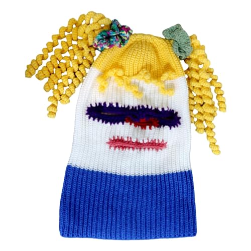 Nishiyuenyi Halloween-Strickmütze, gestrickte Gesichtsbedeckung für den Feiertagskarneval von Nishiyuenyi