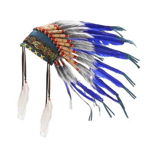Nishiyuenyi Indianer Kopfschmuck, Kostümzubehör für Karneval, Shows Und Bühnenauftritte Nishiyuenyi Indianer Kopfschmuck, Kostümzubehör für Karneval, Shows Und Bühnenauftritte von Nishiyuenyi