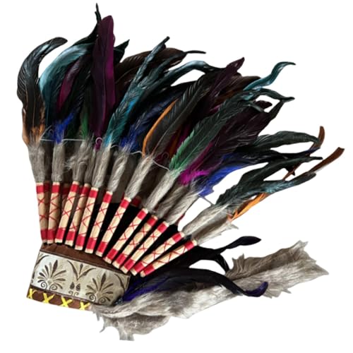 Nishiyuenyi Indianerhäuptling Kopfschmuck Dekorativer Tanzshow Herren Damen Kopfschmuck, Bunt Nishiyuenyi Indianerhäuptling Kopfschmuck Dekorativer Tanzshow Herren Damen Kopfschmuck, Bunt von Nishiyuenyi