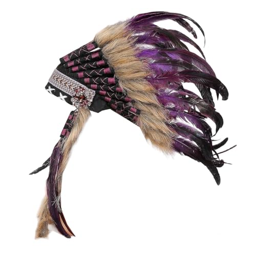 Nishiyuenyi Indianischer Federkopfschmuck, Kopfschmuck für Festivals, Cosplay Und Tanz von Nishiyuenyi