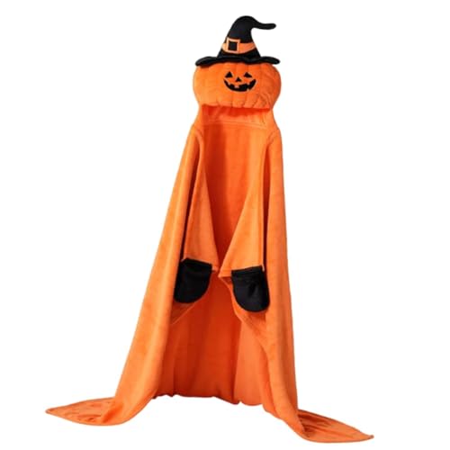 Nishiyuenyi Kürbis Kostüm Kapuzenoverall Ganzkörperanzug Rollenspielkostüm Festliche Kleidung Lustiger Umhang mit Kapuze für Mottopartys Und Cosplay Events, Orange von Nishiyuenyi