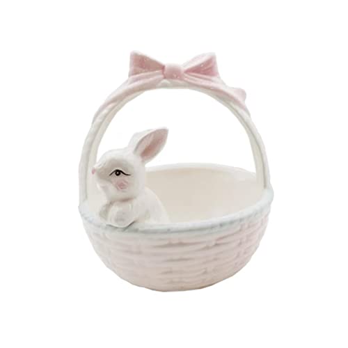 Nishiyuenyi Osterhase Keramikschale Servierschale Hasenkorb Dekorationsobjekt Als Aus Gefertigte Schale in Hasenform Zum Servieren für Osterfest Als, 12 cm x 12 cm x 13,5 cm von Nishiyuenyi