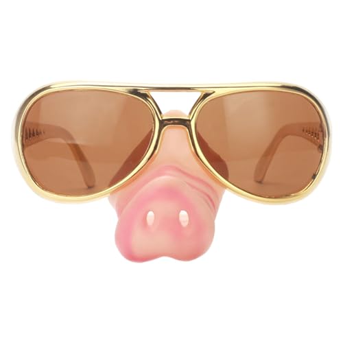 Nishiyuenyi Schweinchen Brille mit Großer Nase, Dekorative Brille für Halloween Requisiten von Nishiyuenyi