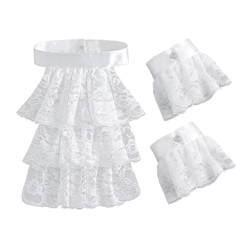 Nishiyuenyi Spitzen Jabot Und Manschetten Set, Weiß, Dekoratives, Abnehmbares Kostüm Zubehör Nishiyuenyi Spitzen Jabot Und Manschetten Set, Weiß, Dekoratives, Abnehmbares Kostüm Zubehör von Nishiyuenyi