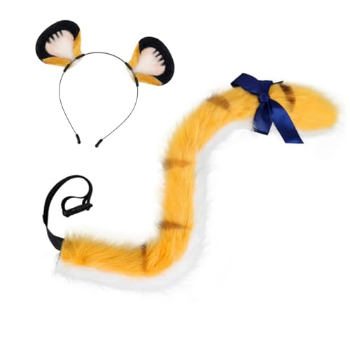 Nishiyuenyi Stirnband Und Schwanz Cosplay Zubehör Set, Weiche, Lebensechte Textur, Verstellbare Passform Nishiyuenyi Stirnband Und Schwanz Cosplay Zubehör Set, Weiche, Lebensechte Textur, Verstellbare Passform von Nishiyuenyi
