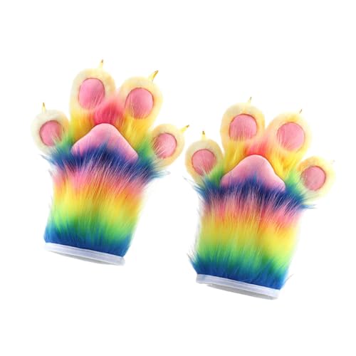 Nishiyuenyi Tierpfoten-Handschuhe, schöne Tierkrallen-Handschuhe für Kostümpartys und Festivals, Multicolor A von Nishiyuenyi
