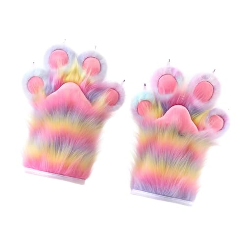 Nishiyuenyi Tierpfoten-Handschuhe, schöne Tierkrallen-Handschuhe für Kostümpartys und Festivals, Multicolor C von Nishiyuenyi