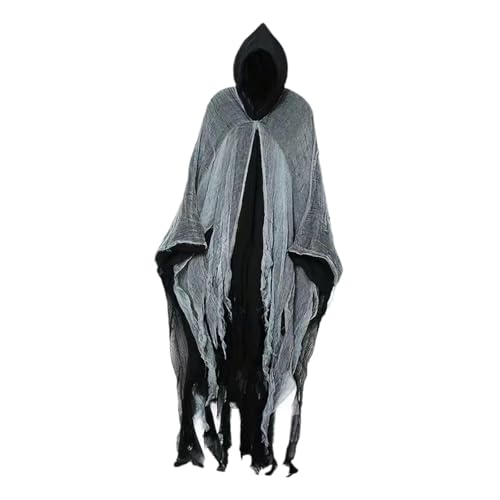 Nishiyuenyi Umhang mit Kapuze, Reaper, Cosplay Cape für Männer und Frauen, Erwachsene, Unisex, Grauschwarz Nishiyuenyi Umhang mit Kapuze, Reaper, Cosplay Cape für Männer und Frauen, Erwachsene, Unisex, Grauschwarz von Nishiyuenyi