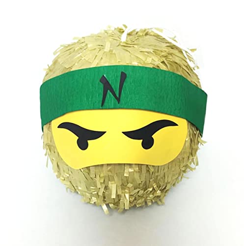 Ninja Pinata - Ideal für die Ninja Party - Geschenk für Geburtstag - Farbe zur Auswahl: Grün, Schwarz, Blau, Rot (Gold) von Nislai