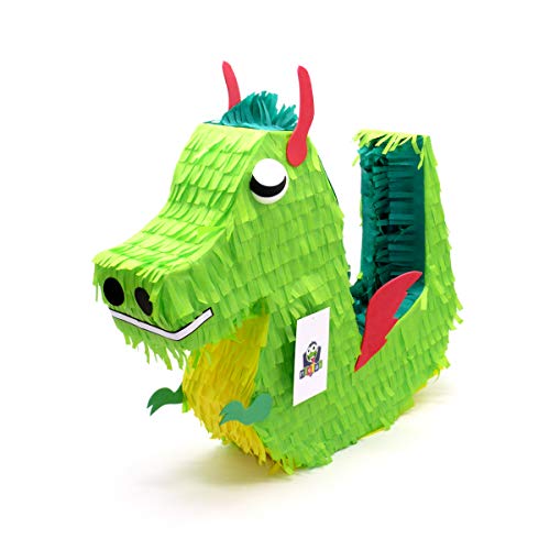 Nislai Pinata Drachen Dino | Ideal für die Drachen Dino Party | Geschenk | Geburtstag | Ninja Party | 43x34x10 von Nislai