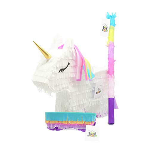 Einhorn Pinata Set | Ideal als Pinata Geburtstag | Pinata Hochzeit | JGA Party | Geschenkidee | Party Dekoration oder Pinataspiel | inkl. Schlagstock und Augenmaske | u. 43x33x10 Einhorn Pinata Set | Ideal als Pinata Geburtstag | Pinata Hochzeit | JGA Party | Geschenkidee | Party Dekoration oder Pinataspiel | inkl. Schlagstock und Augenmaske | u. 43x33x10 von Nislai