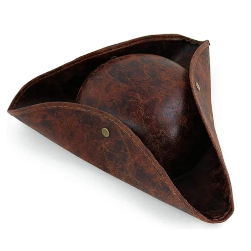 Nisone Piratenhut für Erwachsene Braun Used-Look Leder Kolonial Stil Tricorn Hut Piratenkappe Verkleidung Kolonial Mittelalter Accessoire für Piraten Mottoparty Halloween Cosplay, Einheitsgröße Nisone Piratenhut für Erwachsene Braun Used-Look Leder Kolonial Stil Tricorn Hut Piratenkappe Verkleidung Kolonial Mittelalter Accessoire für Piraten Mottoparty Halloween Cosplay, Einheitsgröße von Nisone