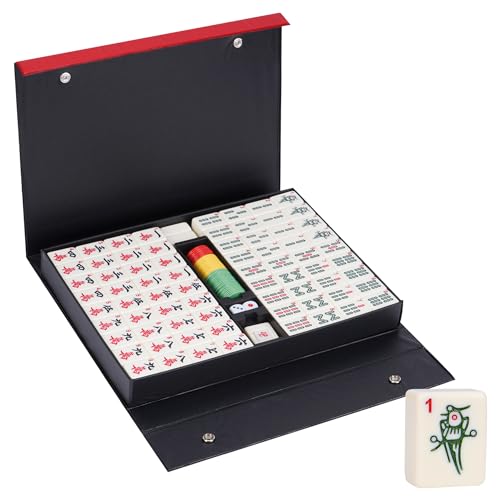 Nisorpa 3 x 2,25 cm chinesisches Majong-Set, solide Struktur, leicht zu lesendes Mah Jongg-Spiel, 144-teiliges großes Mahjong-Fliesen-Set, komplette Majong-nummerierte Sets für Party-Familienspiel, B: von Nisorpa