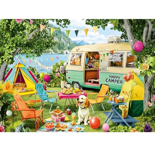 300 Teile Puzzles für Erwachsene – Camping-Puzzle am See für Erwachsene und Kinder ältere Menschen – recyceltes Papier Puzzle 300 Teile – glänzende, stabile Teile, herausforderndes Familienspiel 300 Teile Puzzles für Erwachsene – Camping-Puzzle am See für Erwachsene und Kinder ältere Menschen – recyceltes Papier Puzzle 300 Teile – glänzende, stabile Teile, herausforderndes Familienspiel von Nitktaia