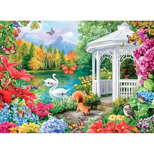 Puzzles für Erwachsene, 500 Teile, buntes Schmetterlings-Gartenpuzzle für Erwachsene, 500 Teile, Schwan und Eichhörnchen, Tier-Puzzles für Kinder, Senioren, herausfordernde Familienspiele und von Nitktaia