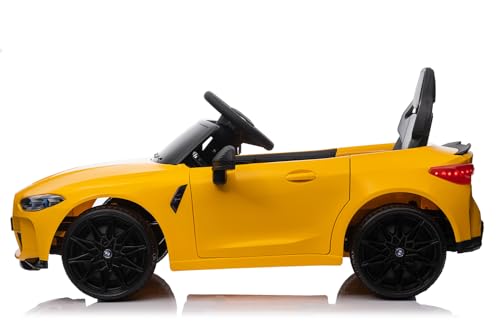 BMW M4 Kinderelektroauto, 2x35W Motor, 12V/7Ah Akku, 2,4 GHz Fernbedienung, Eva-Reifen, LED-Scheinwerfer (Weiß) von Nitro Motors