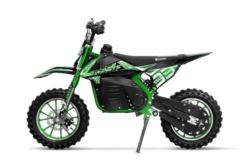Nitro Motors Elektro Crossbike Dirtbike 1000W 36V Eco Fossa mit 10 Zoll Reifen 3 Geschwindigkeitsstufen Zündschloss Akku und Ladegerät inklusive (grün) von Nitro Motors
