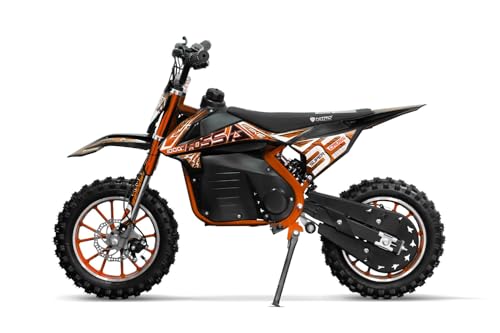 Nitro Motors Elektro Crossbike Dirtbike 1000W 36V Eco Fossa mit 10 Zoll Reifen 3 Geschwindigkeitsstufen Zündschloss Akku und Ladegerät inklusive (orange) von Nitro Motors