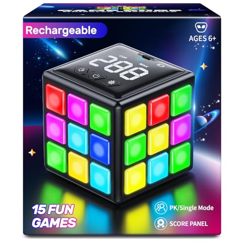Niufunmal - Wiederaufladbarer Spielwürfel, 15-in-1 lustige Gehirngedächtnis- und Geschwindigkeitsspiele für Kinder, Weihnachtsgeburtstagsgeschenke für Jungen und Mädchen von 6-12 Jahren, cooles Niufunmal - Wiederaufladbarer Spielwürfel, 15-in-1 lustige Gehirngedächtnis- und Geschwindigkeitsspiele für Kinder, Weihnachtsgeburtstagsgeschenke für Jungen und Mädchen von 6-12 Jahren, cooles von Niufunmal