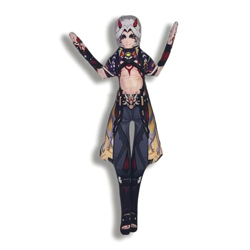 Niukaisi Anime Arataki Itto Plüsch drehbar mit beweglichen Gliedmaßen Arataki Itto Lustige Figur Mini Piilow Kissenanhänger Abstraktes Ornament Dekor 30 cm von Niukaisi